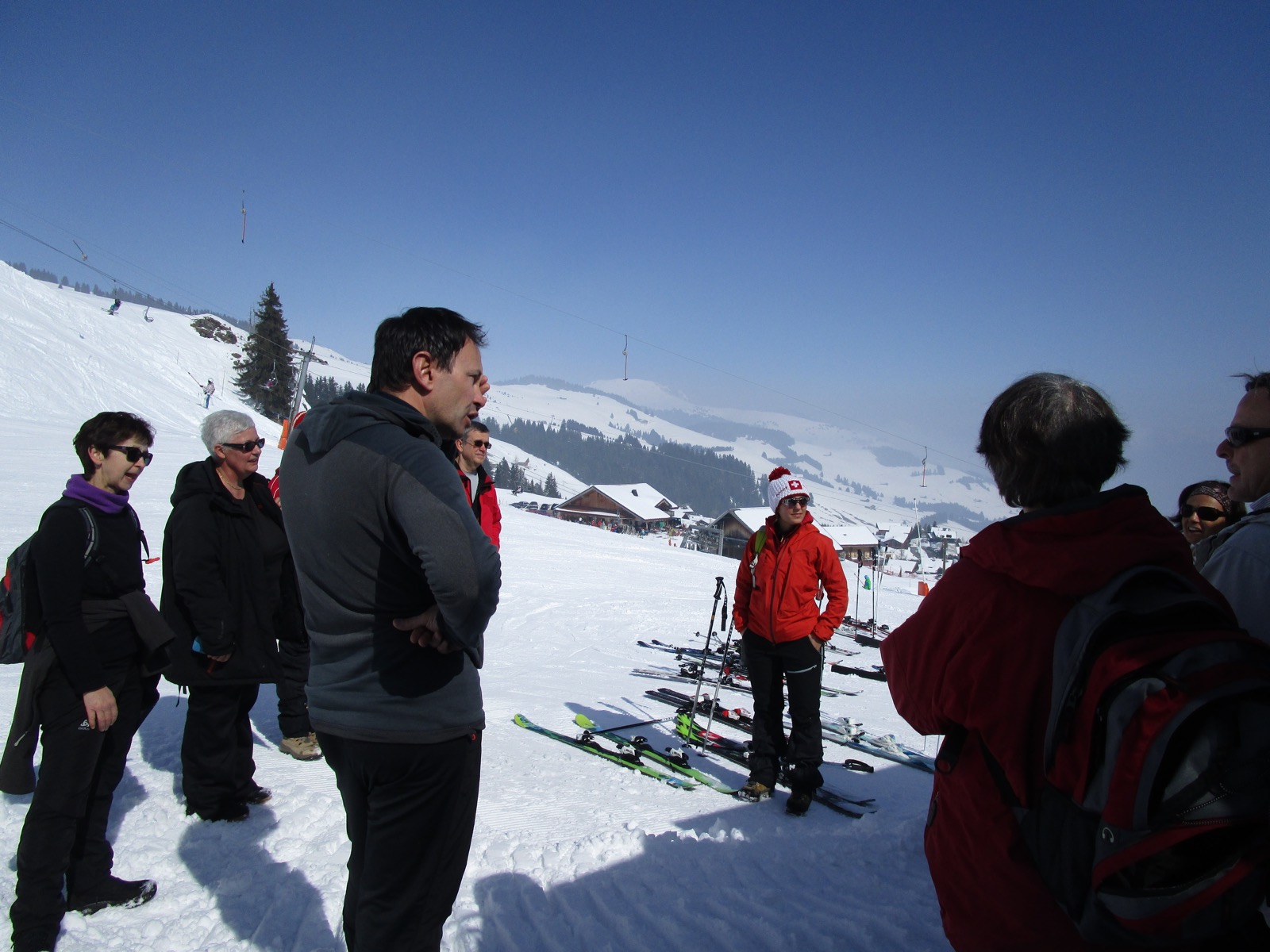 12. Arrivée au restaurant Chez Gaby sur les pistes de Champoussin pour la traditionnelle fondue