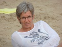 Brigitte Borgeat sur la plage