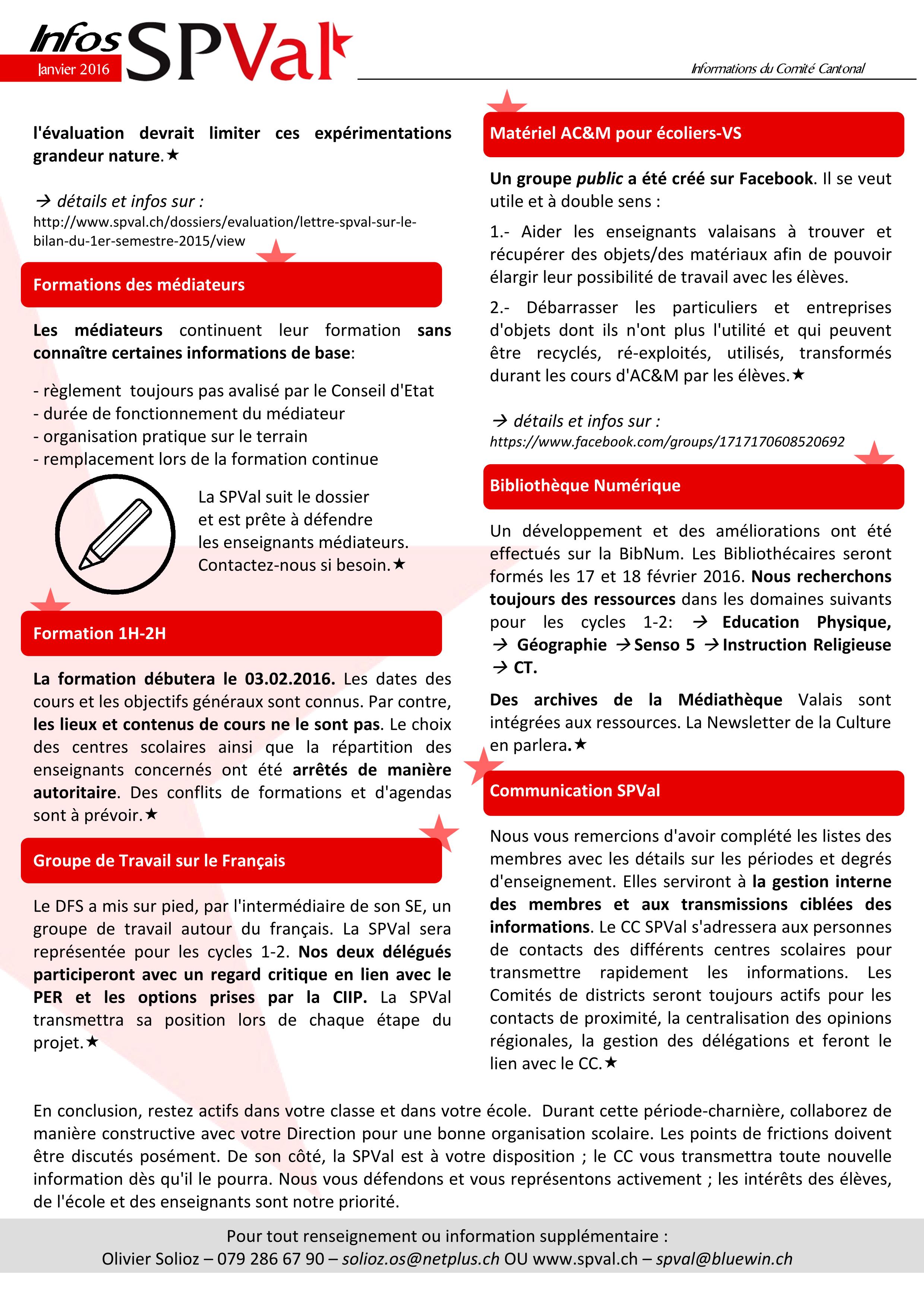 Bulletin infos SPVal de janvier 2016