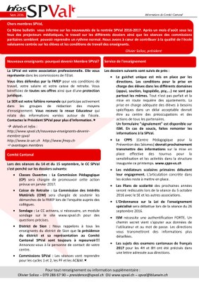 Bulletin infos SPVal de septembre 2016 