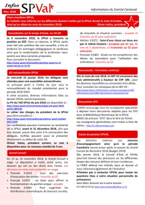 Bulletin infos SPVal de novembre 2018 recto