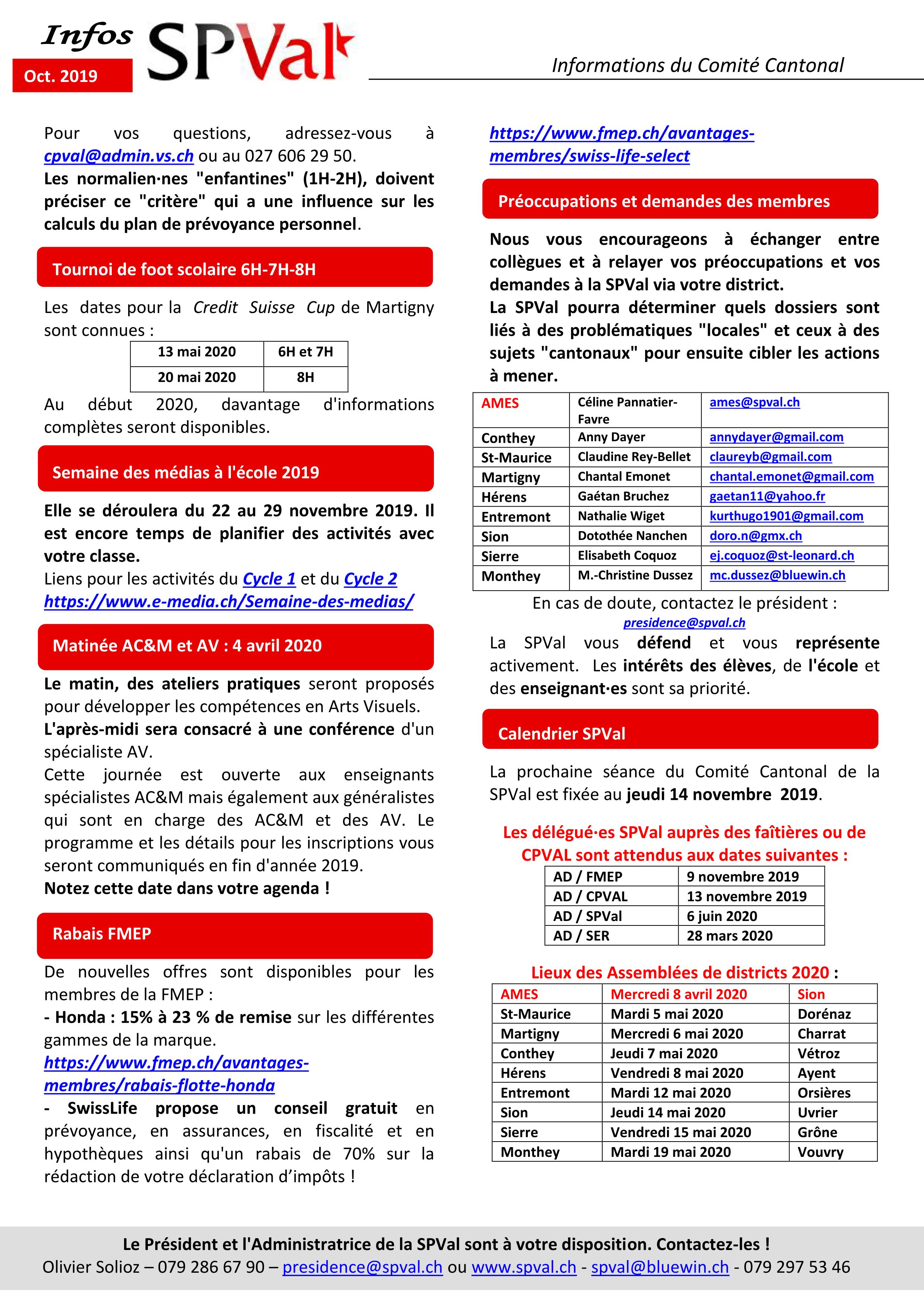 Bulletin infos SPVal octobre 2019 verso