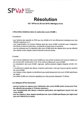 Resolution AC&M AD SPVal 2019