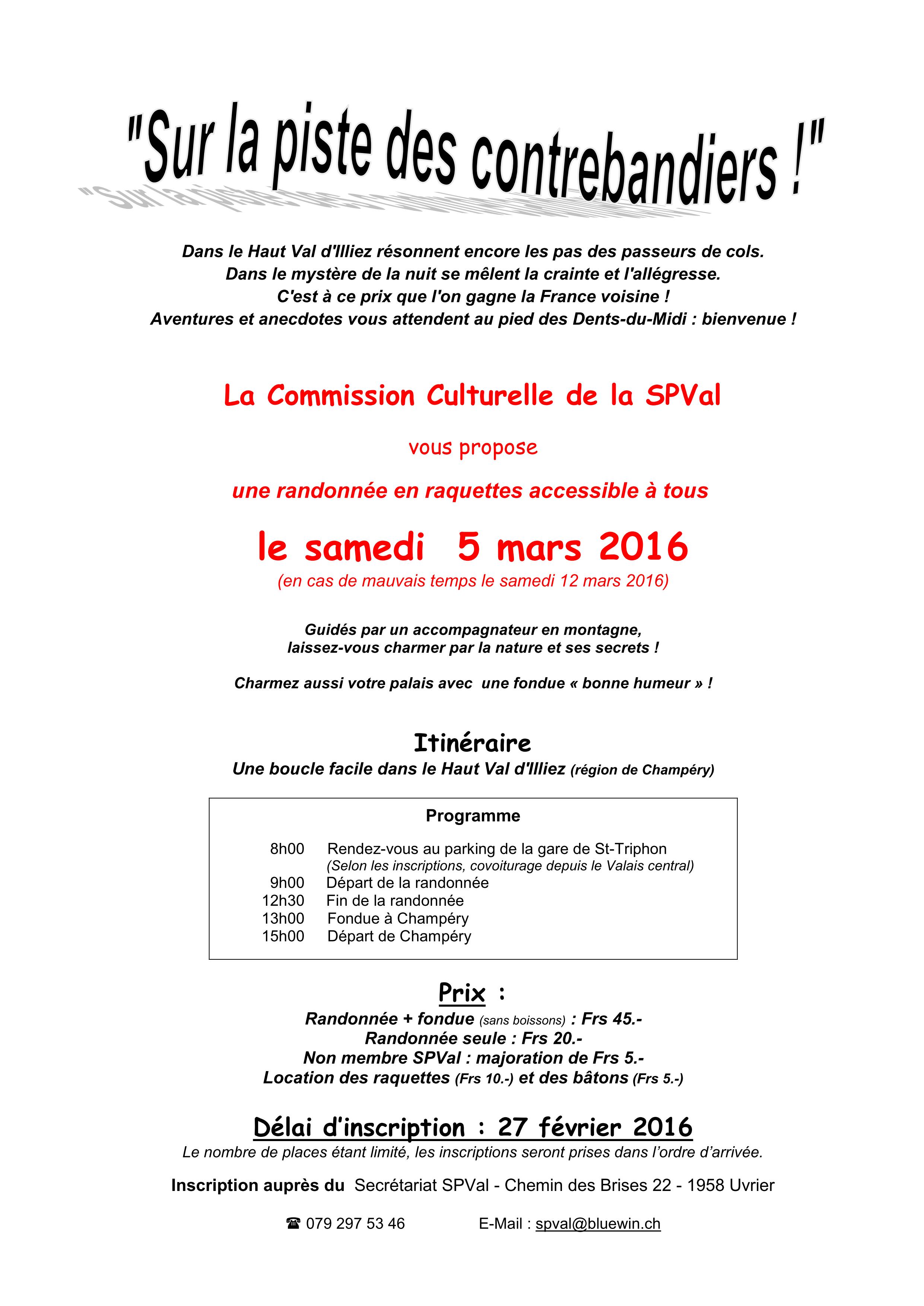 Sortie raquette 5.03.2016